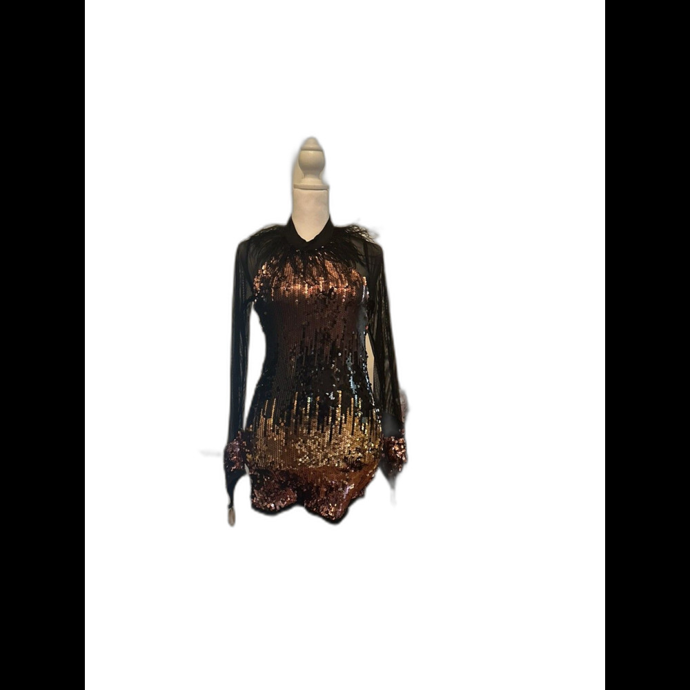 Jazz costume extra large child with feathers on the neck, black, pink, yellow